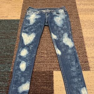 True Religion Skinny with Flaps Acid washed jeans Size 26